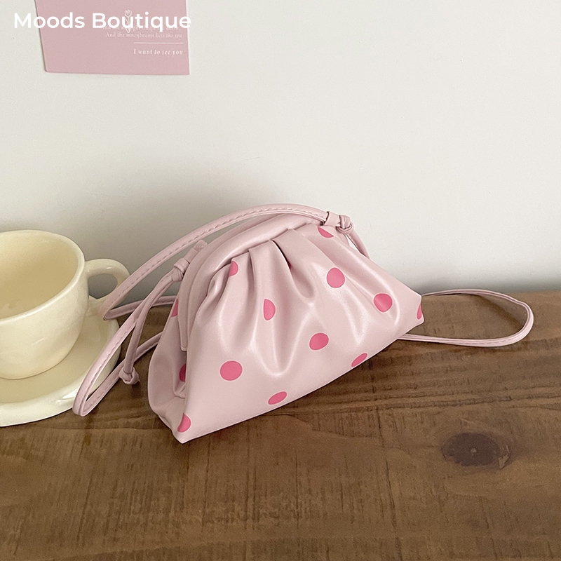 Women'S Bags Cross Body - MOODS กระเป๋าถือและกระเป๋าสะพายดีไซน์หรูขนาดเล็กสำหรับผู้หญิงลายจุดหนัง PU น้ำหนักเบากระเป๋าสะพายไหล่ขนาดเล็ก