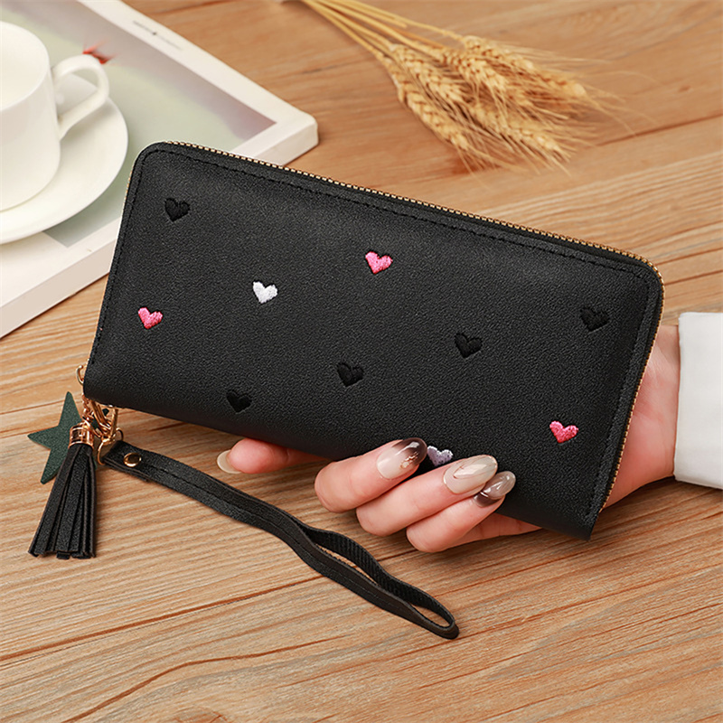 Women Bags Guess - กระเป๋าสตางค์ยาวผู้หญิงกระเป๋า Luxury Love Heart กระเป๋าสตางค์สําหรับสุภาพสตรีสาวเงินกระเป๋าผู้ถือบัตรกระเป๋าสตางค์หญิงคลัทช์กระเป๋า