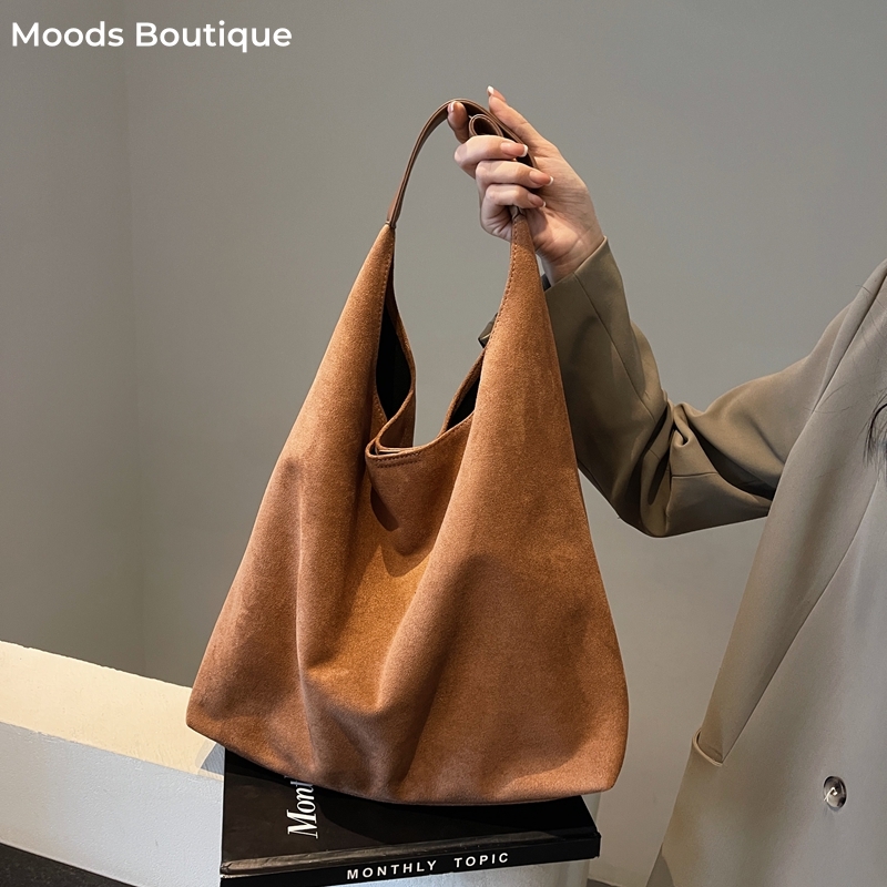 Women'S Vegan Bags - MOODS Casualไหล่Toteกระเป๋าชุดผู้หญิง 2-IN-1 Suedeสีขนาดใหญ่ความจุShopper Tote 2024