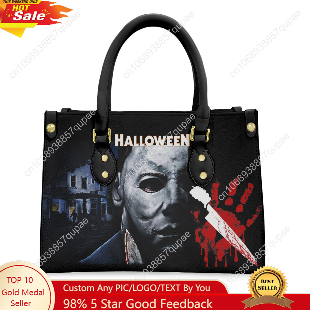 Women Bags Myer - Michael Myers Halloween Killer Tote กระเป๋าสตรีบุรุษส่วนบุคคลภาพข้อความ