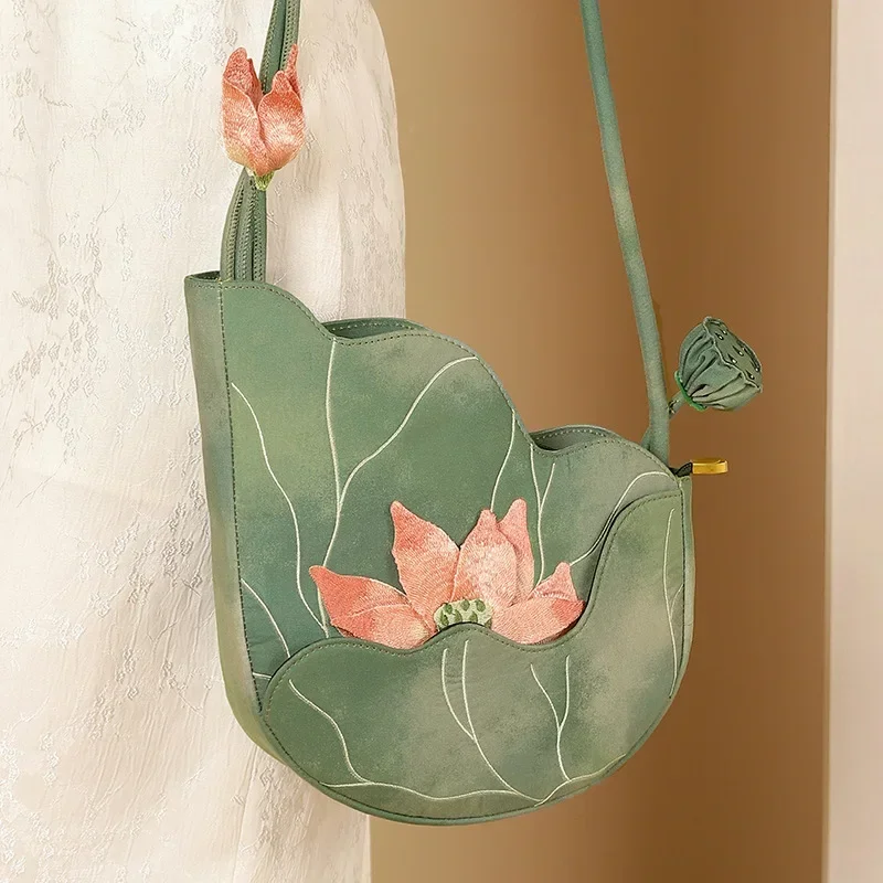 Elegant สไตล์จีน Lotus Leaf ดอ - Women'S Bags New Collection บทวิจารณ์และราคา