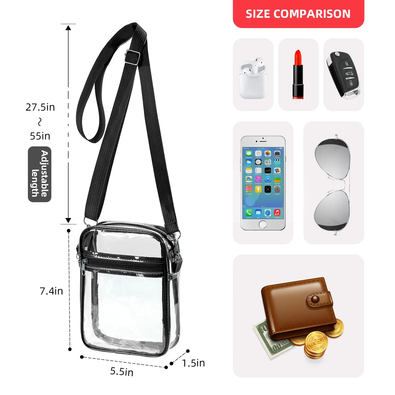 ผู้หญิงกระเป๋าสะพายใสสนามกีฬาไ - Women Bags Polene บทวิจารณ์และราคา