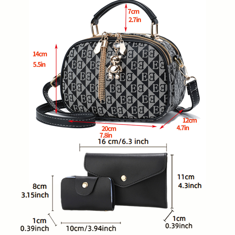 กระเป๋าทรงกลมขนาดเล็กพิมพ์ลายต - Women'S Crossbody Bags บทวิจารณ์และราคา