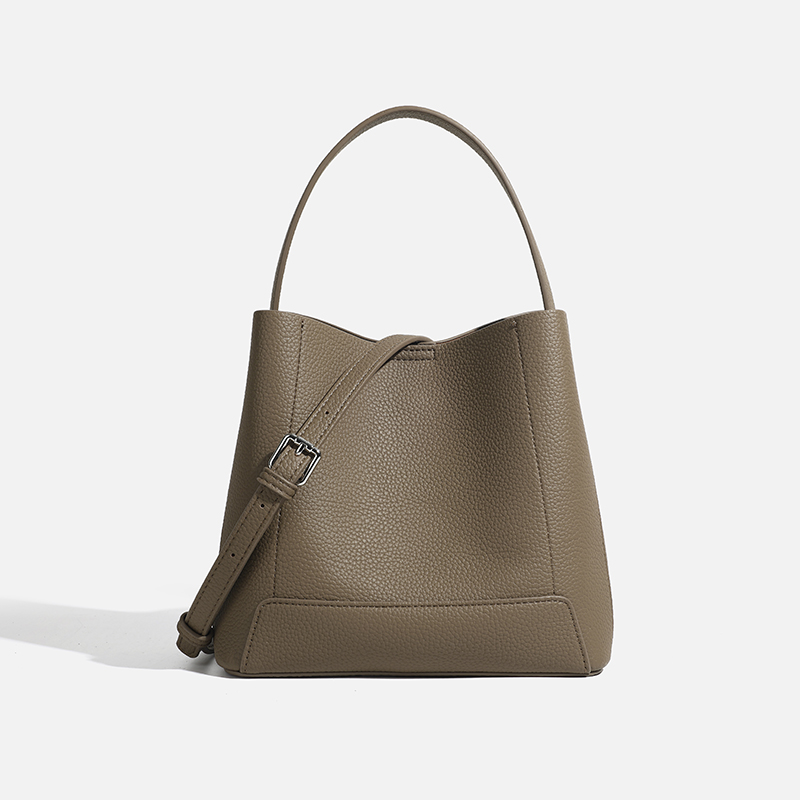 กระเป๋าหนังแท้สีเขียวมะกอกสำหร - Hobo Bag Slouchy บทวิจารณ์และราคา