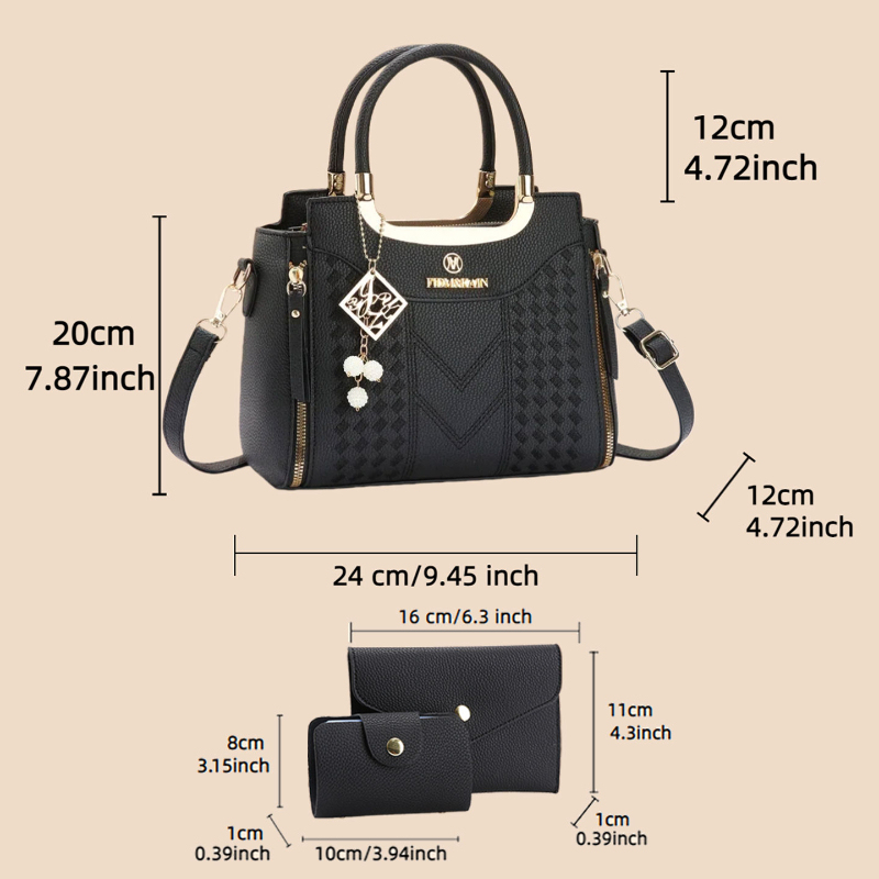 ชุดกระเป๋าถือ 3 ชิ้น ทำจากหนัง - Women'S Bags Cross Body บทวิจารณ์และราคา