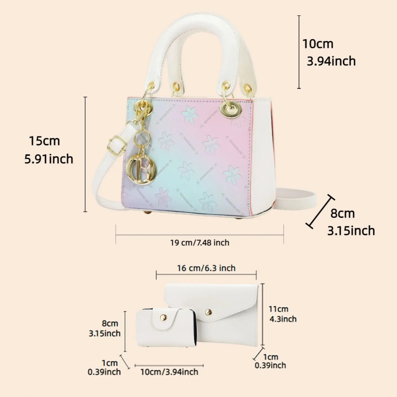 ชุดกระเป๋าสะพายข้างพิมพ์ลายไล่ - Women'S Crossbody Bags บทวิจารณ์และราคา