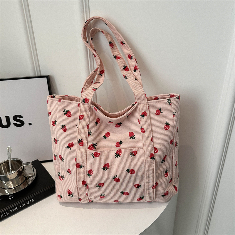 Corduroyกระเป๋าถือสตรอเบอร์รี่ - Women Bags Guess บทวิจารณ์และราคา