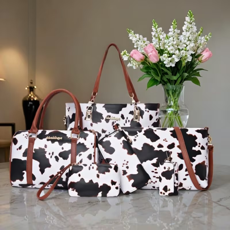 ชุดกระเป๋าถือแฟชั่นลายหนังวัว  - Women'S Crossbody Bags บทวิจารณ์และราคา