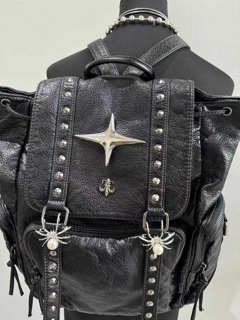 โกธิคพังค์กระเป๋าสะพายหนัง PU  - Women'S Vegan Bags บทวิจารณ์และราคา