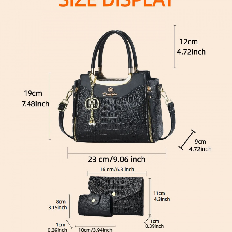 ชุดกระเป๋าถือลายหนังจระเข้สำหร - Women'S Crossbody Bags บทวิจารณ์และราคา