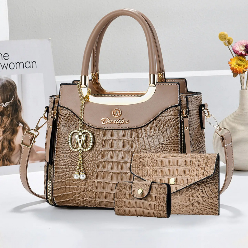 ชุดกระเป๋าถือลายหนังจระเข้สำหร - Women'S Crossbody Bags บทวิจารณ์และราคา