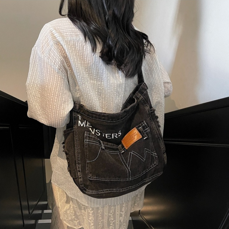 กระเป๋าโท้ทเดนิมวินเทจใหม่ ควา - Women'S Crossbody Bags บทวิจารณ์และราคา