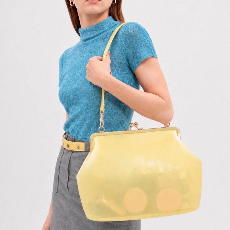 กระเป๋าใส PVC กันน้ำ สีลูกกวาด - Hobo Bag Slouchy บทวิจารณ์และราคา