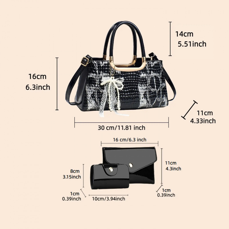 ชุดกระเป๋าถือสตรี ลายหนังจระเข - Women'S Crossbody Bags บทวิจารณ์และราคา